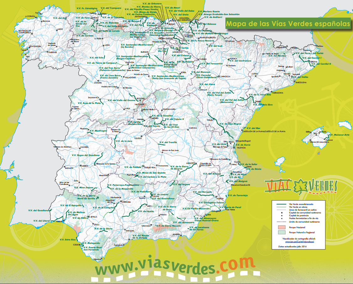 Mapa de Vías Verdes